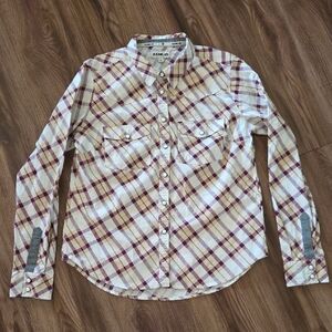 Rank 45 Women's Western Plaid Button-Down Shirt